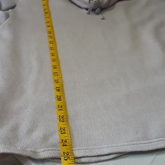 Womens Sz M Lavender Cowl Neck Drawstring Boxy Lightweight Chaps Sweatshirt - Picture 8 of 10